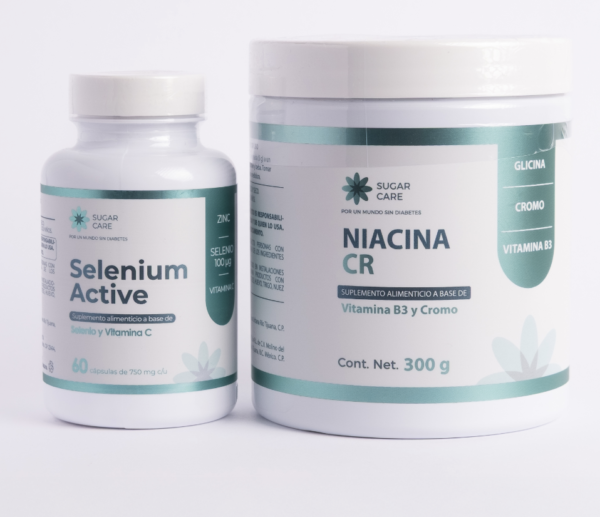 1 frasco de Selenio con 60 cápsulas + 1 frasco de Niacina Cr con 60 dosis